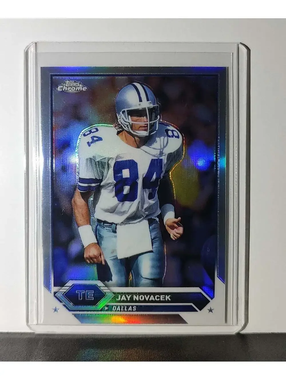 Jay Novacek 2023 Topps Chrome NFL #28 Refractor Card Dallas Cowboys